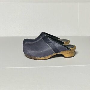 Sanita Caroline Blue Calf Hair Clogs